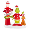 Gemmy Christmas Airblown Animated Grinch Santa Chimney Scene